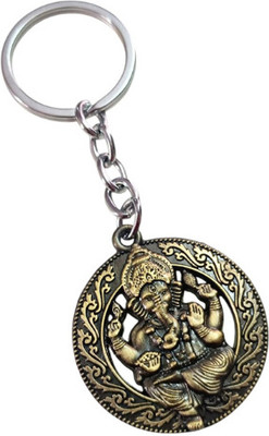 PEARLISH Premium Quality Ganesh Ji keychain (Golden) Key Chain