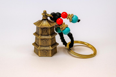 aflatunfashion 012 Temple Gold Bell Key Chain