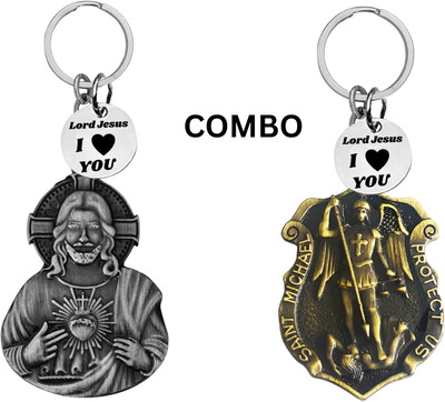 M Men Style Lord Jesus Keychain Combo– Sacred Heart Religious Keyring Set SkeyCom634-645 Key Chain