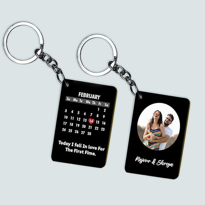 DGG Wooden Personalized Calendar Keychain Key Chain