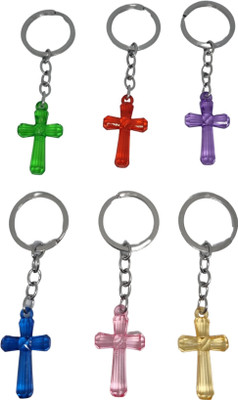 BLESSINGS Transparent Set Of 6 Cross Key Chain