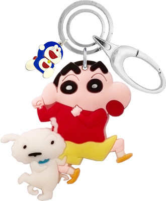 MGP FASHION Double Sided Shinchan Shiro Cartoon PVC Rubber Character Doraemon Key Chain