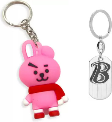Newview COOKY B BLADE ALPHABET BTS Army Characters 3D Rubber Keychain and Keyring Key Chain