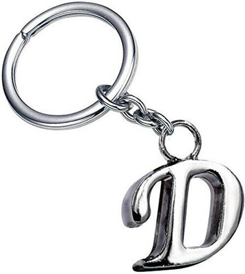 gtrp keychain-Alphabet Letter D Metal Silver D Key Chain