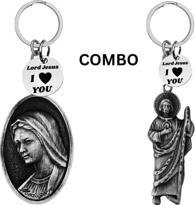 M Men Style Double-Sided Mother Merry Keychain – Jesus Cross Protector Keyring Com643-658 Key Chain