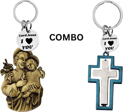 The Men Gift Lord Jesus Keychain Combo– Sacred Heart Religious Keyring Set ShivkeyCom636-677 Key Chain