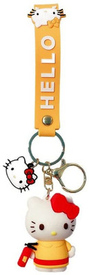 gtrp Hello Kitty 3D Rubber Silicone Keychain For Car & Bike Gifting With Key Key Chain