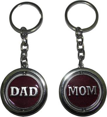 MAG BEE MOM & DAD revolving/rotaing metal - 2 Pcs Key Chain