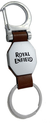VITZ Metal Royal Enfield Locking Key Chain (Silver & Brown ) KEYCHAIN Key Chain