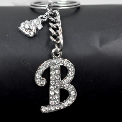 AFH ALPHABET B LETTER METAL MAHA GANPATI CHARM PROTECTIVE KEYCHAIN FOR CAR, BIKE Key Chain