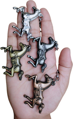 JNDecor Combo Of 3D Metal Running Horses Key Chain (Pack Of 4) Key Chain