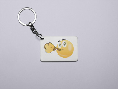 DOGAR ESSENTIALS Chill Emoji Text With Full Chill- Printed Acrylic Keychains(Pack Of 2) Key Chain