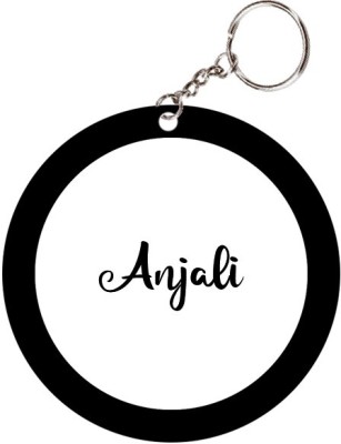 SY Gifts Anjali Name Black Keychain Key Chain