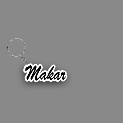 SY Gifts SYG Makar Name Keychain White And Black Key Chain