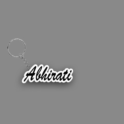 SY Gifts SYG Abhirati Name Keychain White And Black Key Chain