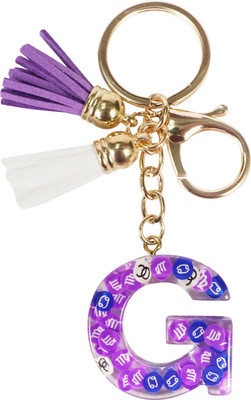 CRAFT STUDIO Fruit slices Resin Alphabet G Initial letter keychain for Boys & Girls Key Chain
