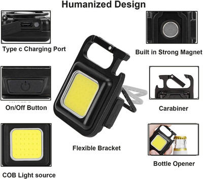 SHNMN Key Chain Light, Rechargeable Led Small Flashlight Key Chain