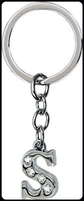 Meeko.com Alphabet Letter S Metal for Car Bike Men Women (Silver)-KC Key Chain