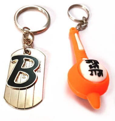 ShopTop Letter 'B' keychain with Shree Ram Gadda 0d4 Key Chain