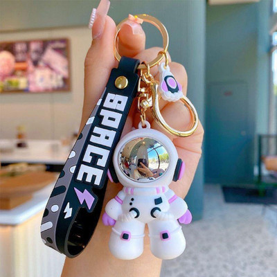 SRG Astronaut PVC Keychain with Black Strap and Hook Purple Key Chain