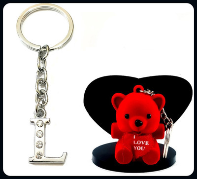 Meeko.com alphabet L & teddy 0.02-A Key Chain