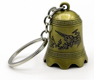 ANIKRAFT Guardian Bell Key Chain Bronze – Temple Bell Keychain | Bike Bell Keychain Key Chain