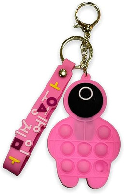 Augen Cute Squid 3E Pop It Coin Purse Pouch Key Ring Anti-Rust (Pack of 1) Silicone Key Chain