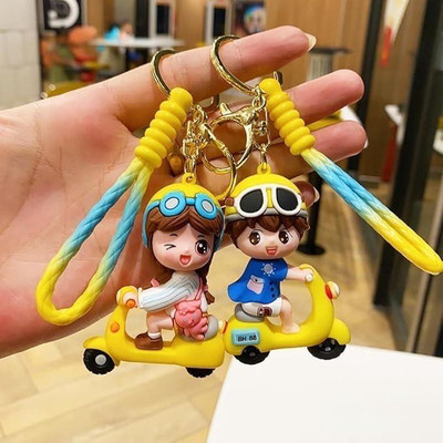 SRG Cute rubber Yellow Scooter Keychain Pack of 2 Key Chain