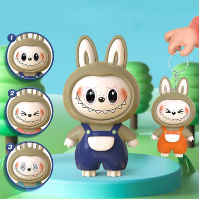 MSVTRADESS Labubu Key chain Expression Change Toy 1pc Random (Labu Face Change) Key Chain