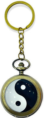 n v p Premium Metal Ying Yang Vintage Pocket Analog Watch Key chain & Key Ring Key Chain