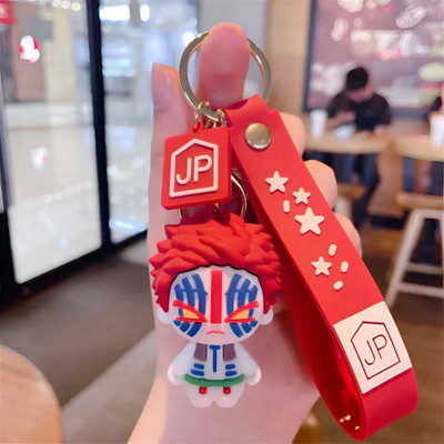 GR STORE Akaza Demon Slayer Anime Keychain – Cute PVC Character Keyring Key Chain
