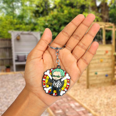 Daiyamondo Dapper Zoro in Suit Rotating Keychain | 360° Spin for Stylish One Piece Fans Key Chain