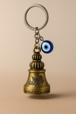 Giftzy Guardian Bell Keychain Evil Eye Lucky Charm Ghanti Spiritual Protection for Bike Key Chain