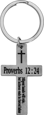 M Men Style Religious Diligent Hands With Rule(Proverbs 12.24)Keychain LSK22032 Key Chain