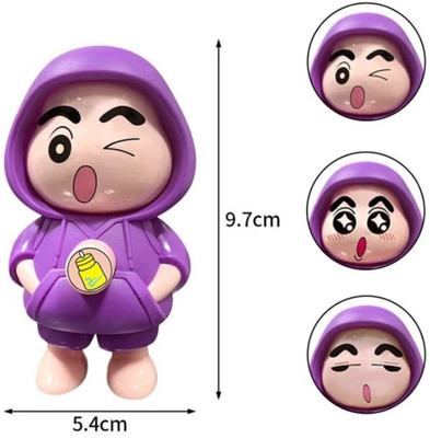SSAppliances Shinchan Face Changing Keychain (Purple) | 3D Cartoon Shinchan ABS Action Figure Key Chain