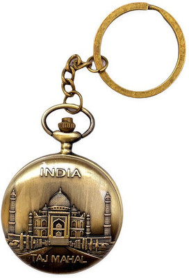 gtrp keychain-Antique Steampunk Vintage Pocket Watch Metal for Gifting Taj Mahal Key Chain