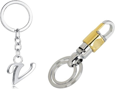 Awalkonda Gold Hook & Alphabet -V Key Chain