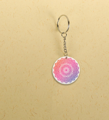 Special Trend Hub Mandala Elegance: Printed Round Keychains Pack of 2 Key Chain