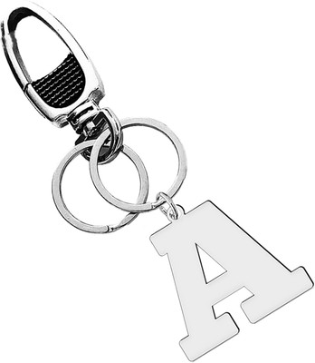 M Men Style A to Z Alphabet Key Rings Silver Stainless Steel Letter Charm Keychain A-LCK978 Key Chain