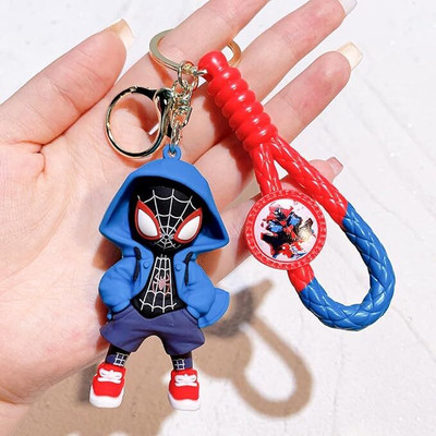 GKM Super Hero Spider Man Avengers 3D Rubber Silicone With Lanyard Keychain(Type-14) Key Chain