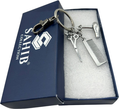 Sahib Collection Barber Set with Black Hook Keyring for Men Women Pack1 Key Chain