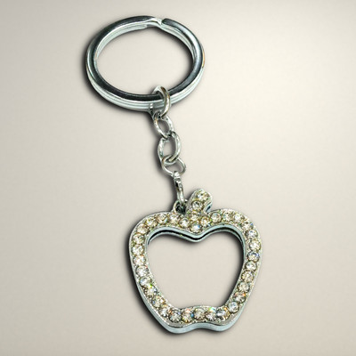 swagtreg Metallic Stones Apple shape Photo frame Key Chain
