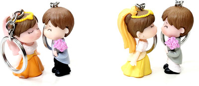 ADOREAL Couple Keychain Set Decorative Figurine Design Pack Of 1 Pair For Valentines Day Key Chain