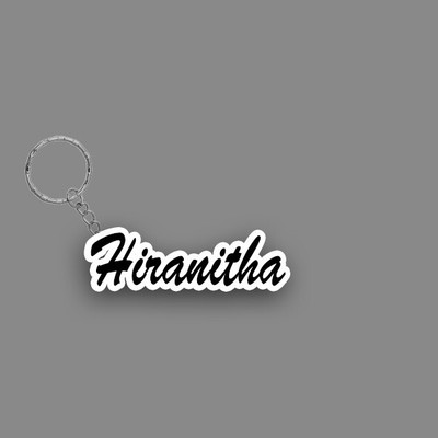 SY Gifts SYG Hiranitha Name Keychain White And Black Key Chain