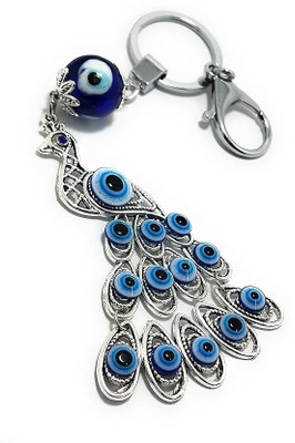 Chahbeli Evil Eye Peacock Shape Keychain for Bike & protect negative energy buri nazar. Key Chain