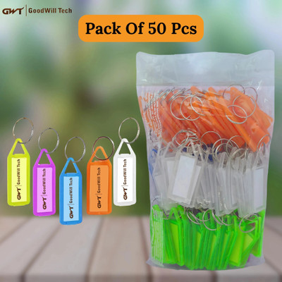 MYYNTI Plastic Label Keychain Luggage ID Name Tag Keyring Key Chains Identifiers Tags Key Chain