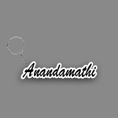 SY Gifts SYG Anandamathi Name Keychain White And Black Key Chain