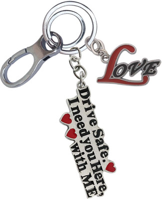 HANDSOME ISK Beautiful Design Drive Safe Durable With Love Locking Lock Key Chain