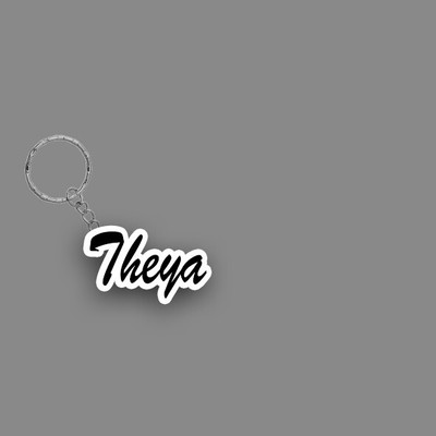 SY Gifts SYG Theya Name Keychain White And Black Key Chain