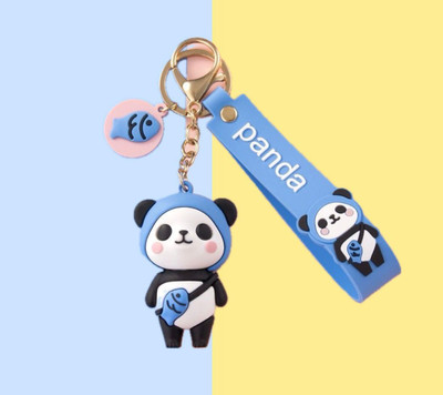 SHRI JI Fish Panda Keychain & Keyring with Strap and Fish Charm (Blue) Key Chain